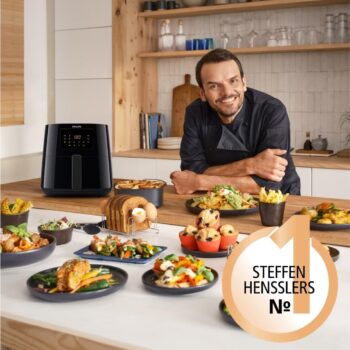 Philips Essential Airfryer XL HD9270/90 Фритюрник с горещ въздух, Еър Фраер с Rapid Air технология, 2000 W, 6.2 л, черен