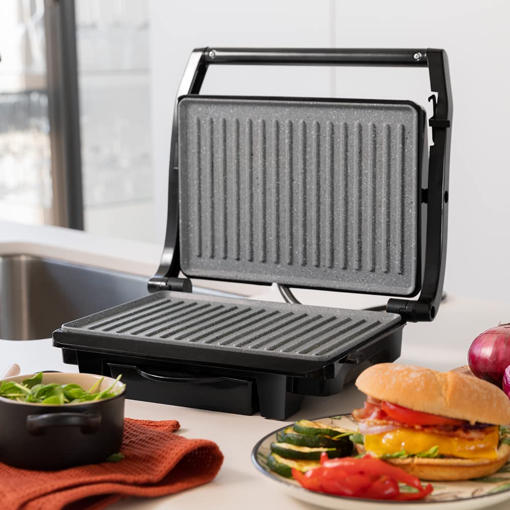 Cecotec Rock'nGrill Dark 1000 електрически грил – 1000 W, каменно покритие, плаваща плоча Cecotec Rock'nGrill Dark 1000 електрически грил – 1000 W, каменно покритие, плаваща плоча