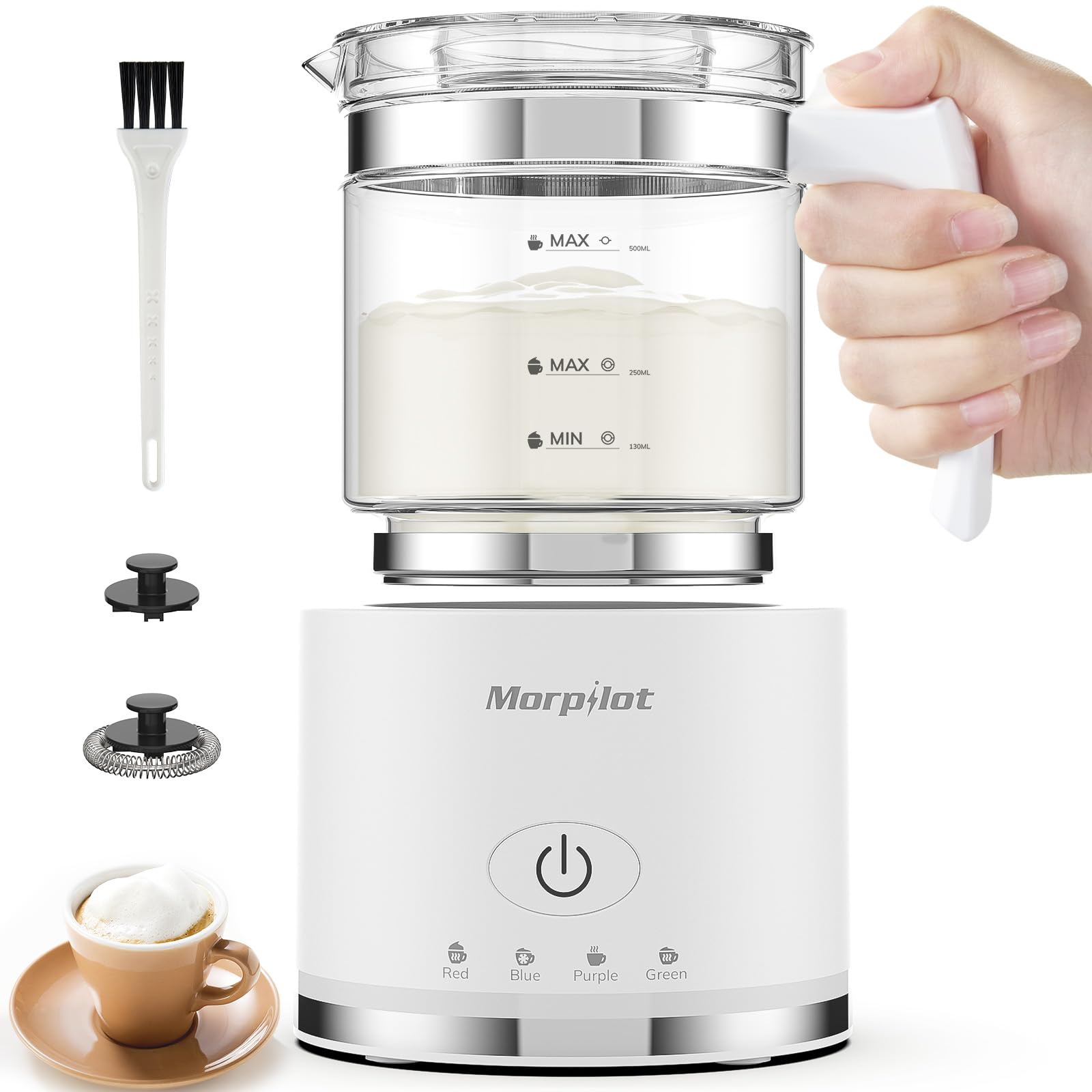 Пенообразувател за мляко Morpilot HS001-G, 600W, 500ml Пенообразувател за мляко Morpilot HS001-G, 600W, 500ml