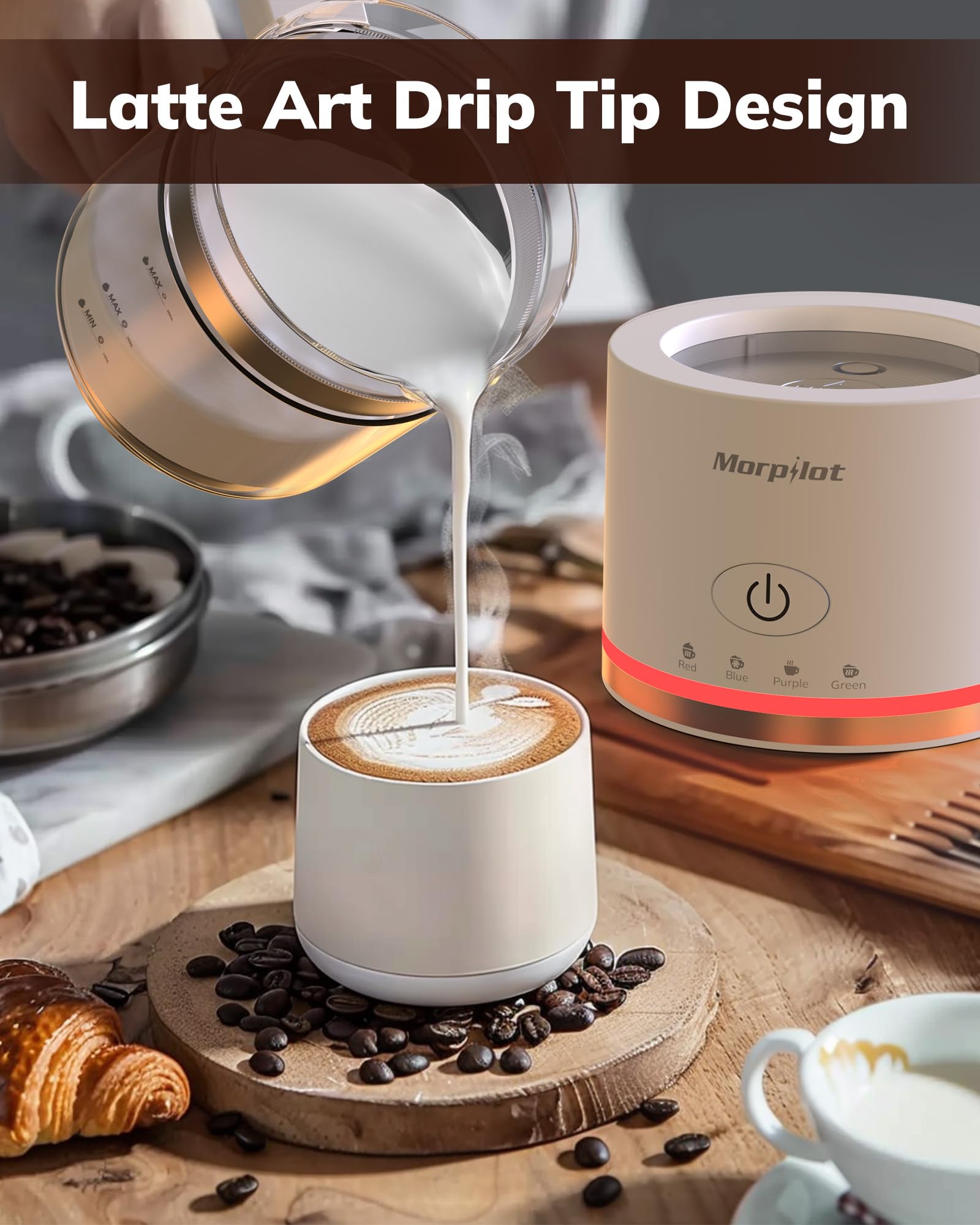 Пенообразувател за мляко Morpilot HS001-G, 600W, 500ml Пенообразувател за мляко Morpilot HS001-G, 600W, 500ml