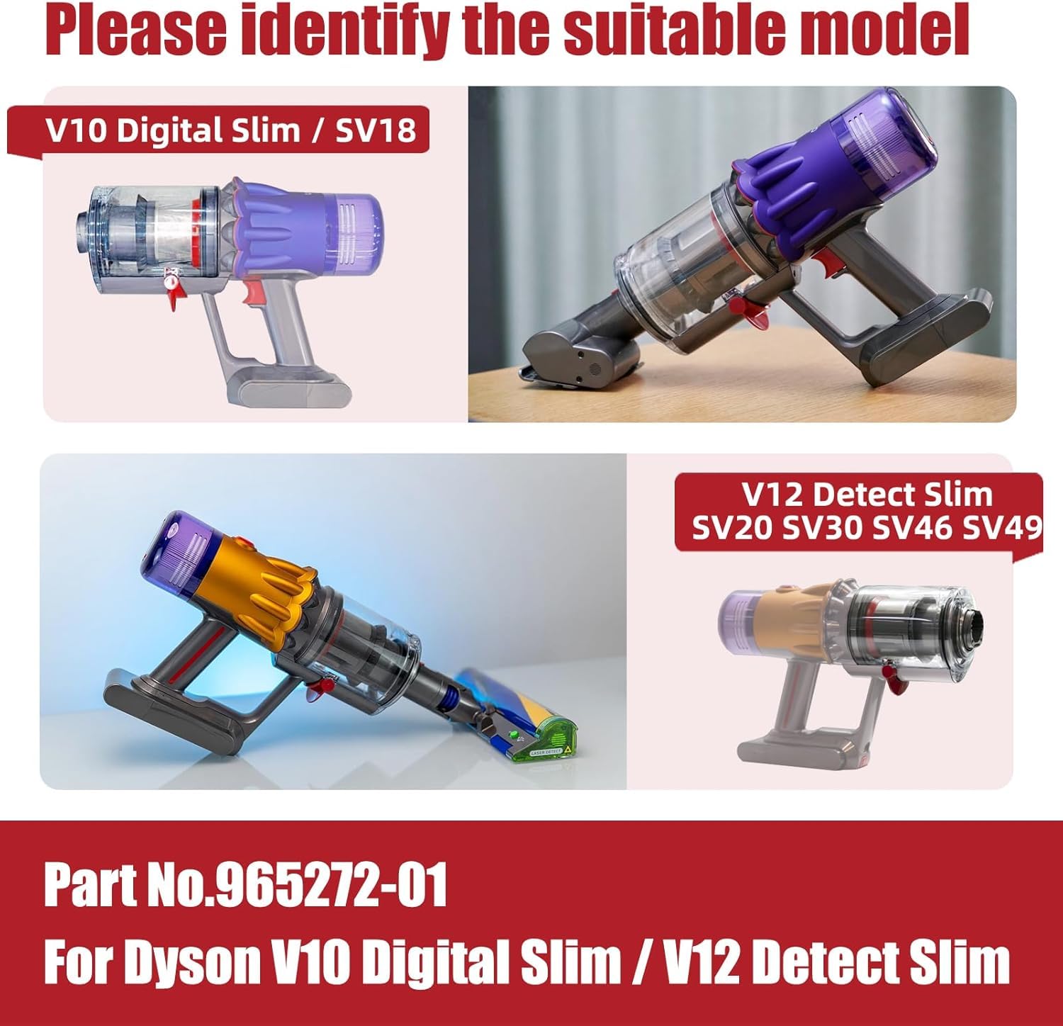 Контейнер за прах за Dyson V12 Slim / V10 Slim (965272-01) Контейнер за прах за Dyson V12 Slim / V10 Slim (965272-01)