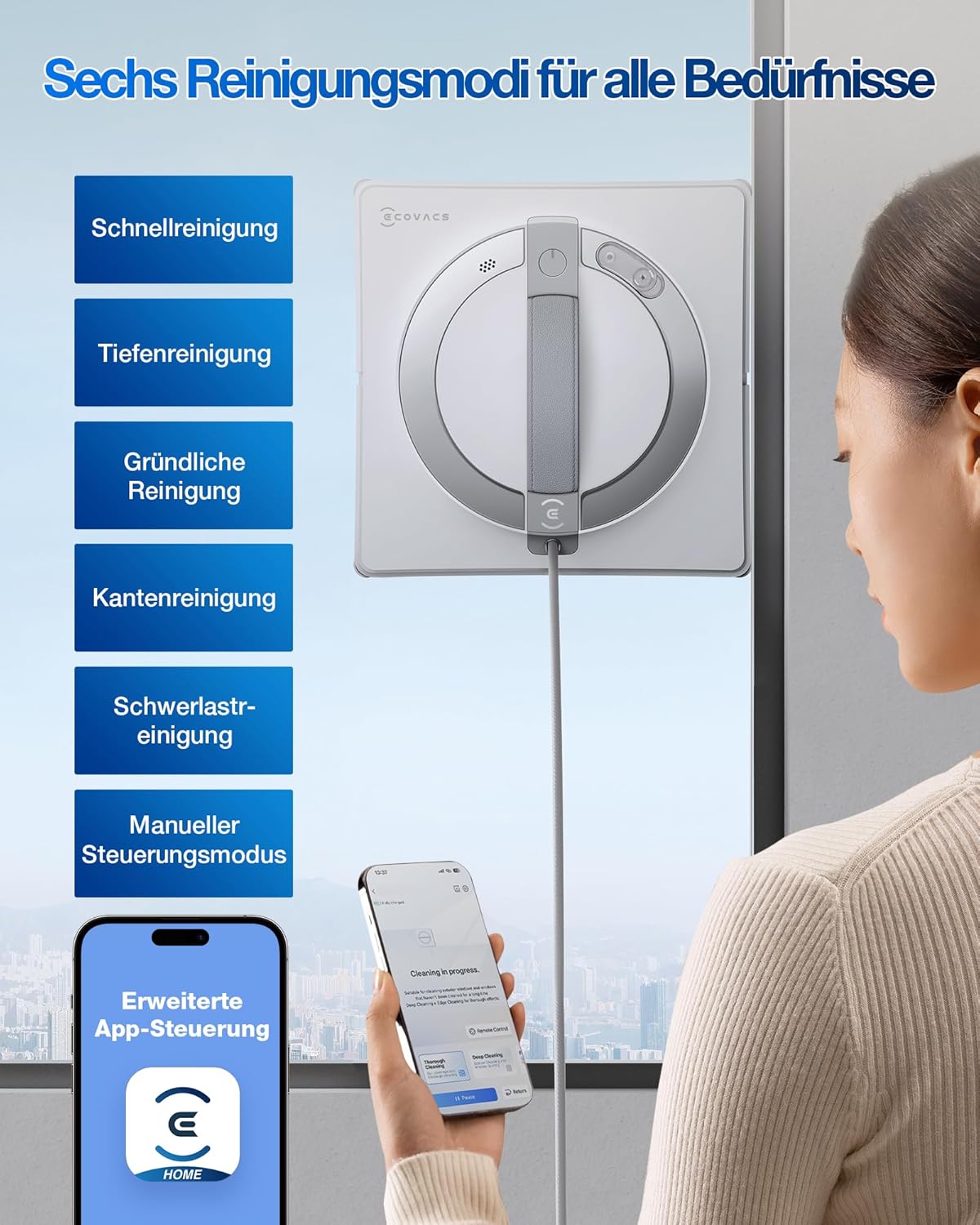 ECOVACS WINBOT W2 PRO Робот за почистване на прозорци ECOVACS WINBOT W2 PRO Робот за почистване на прозорци