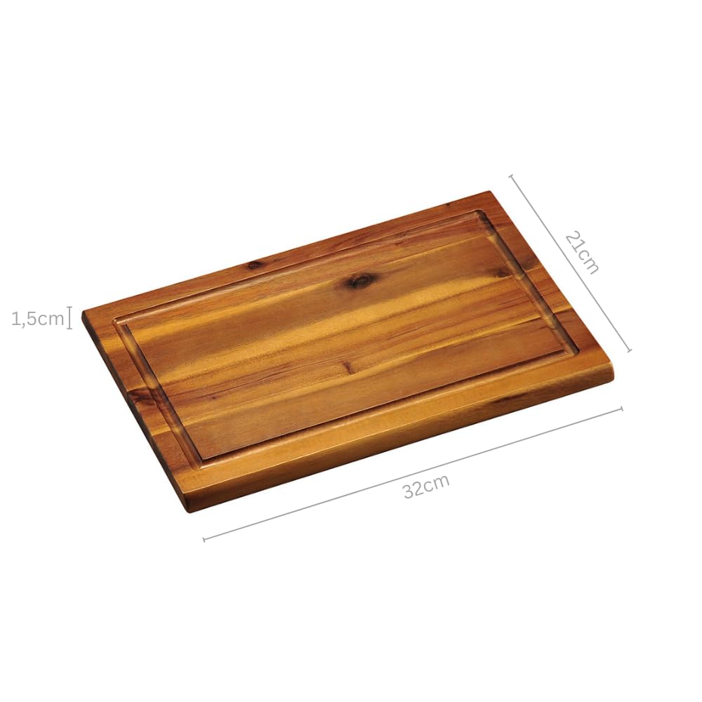 B01CR1L1GQ_02 Kesper 28180 Дъска за рязане от акациево дърво 32 × 21 см