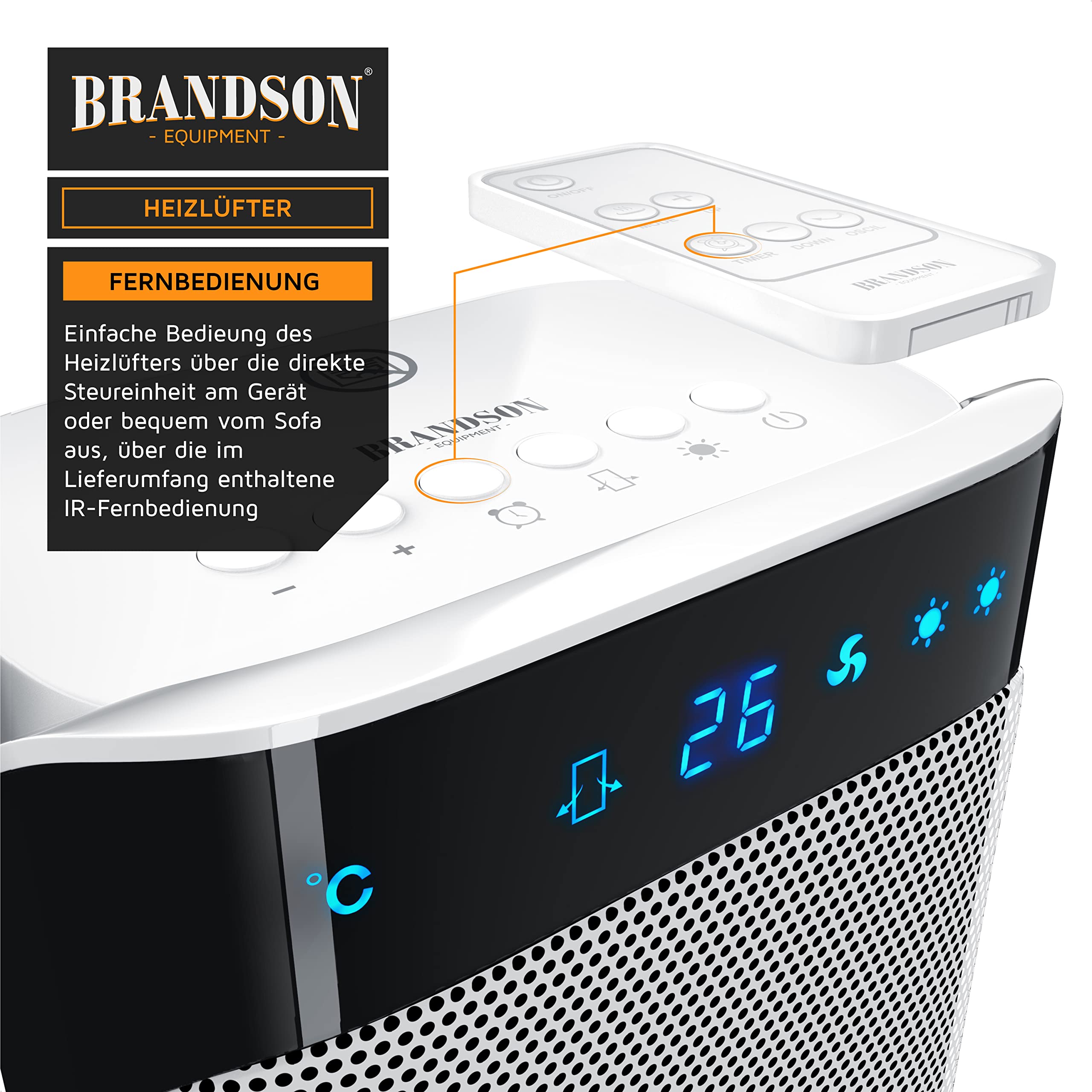 Керамична вентилаторна печка Brandson 303124 Керамична вентилаторна печка Brandson 303124