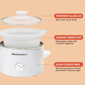 Уред за бавно готвене Elite Gourmet MST-250XW