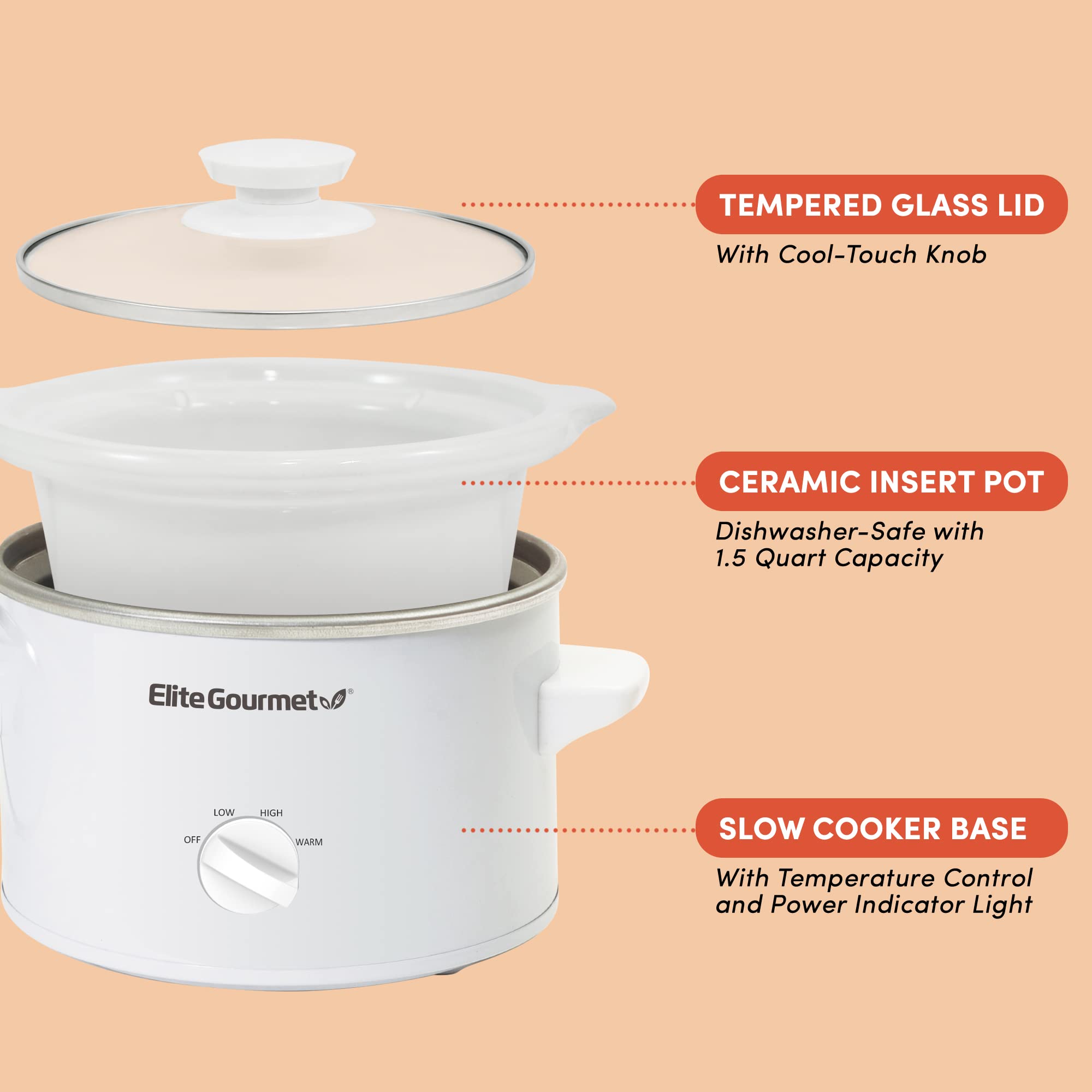 Уред за бавно готвене Elite Gourmet MST-250XW Уред за бавно готвене Elite Gourmet MST-250XW