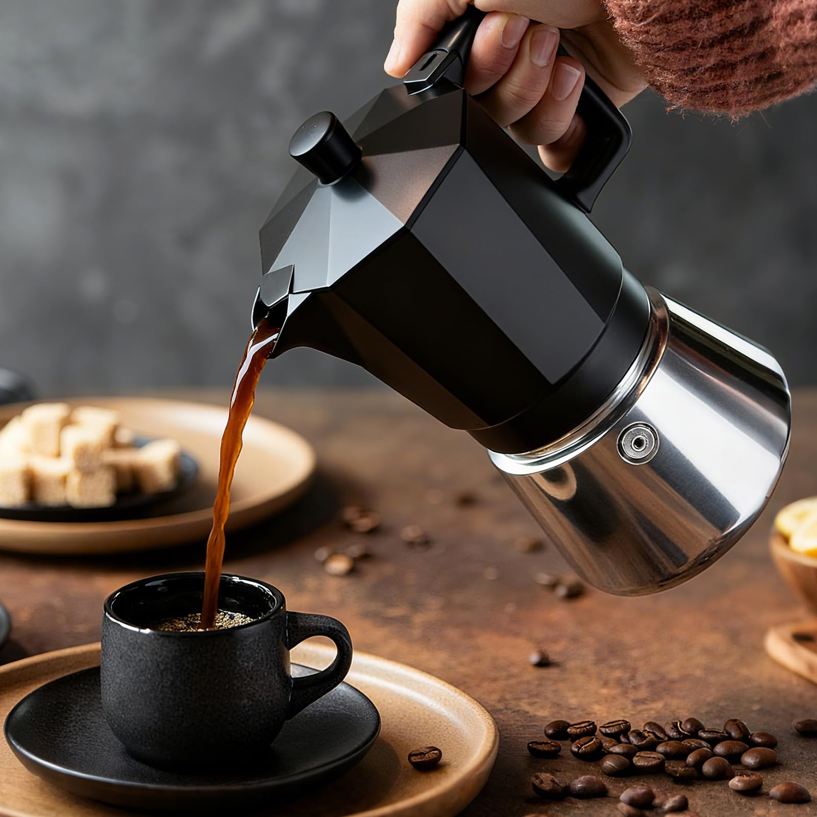 Гейзерна кафеварка VINATO VT-Mocha Pot-black and white Гейзерна кафеварка VINATO VT-Mocha Pot-black and white
