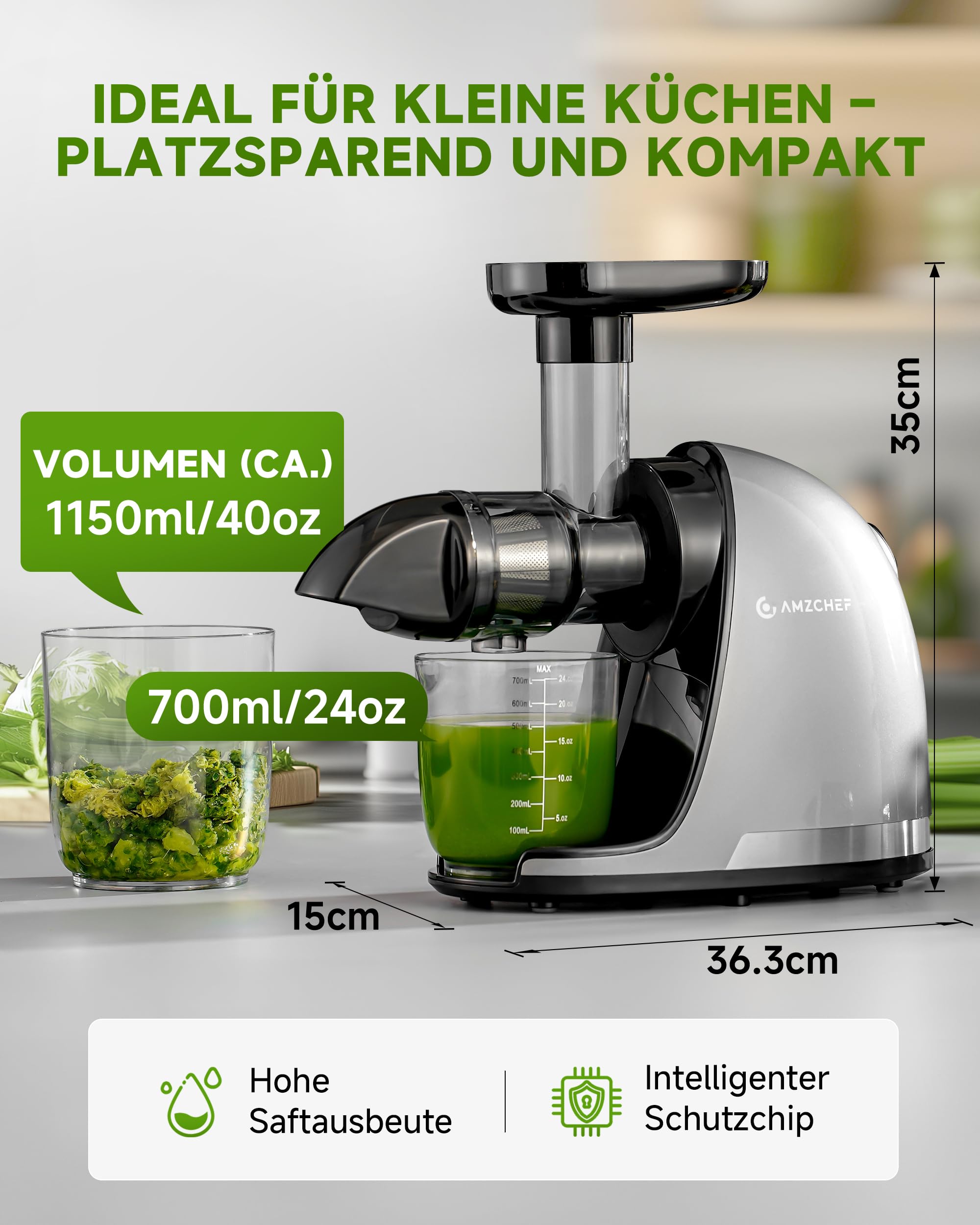 Бавнооборотна сокоизстисквачка AMZCHEF ZM1501 Бавнооборотна сокоизстисквачка AMZCHEF ZM1501