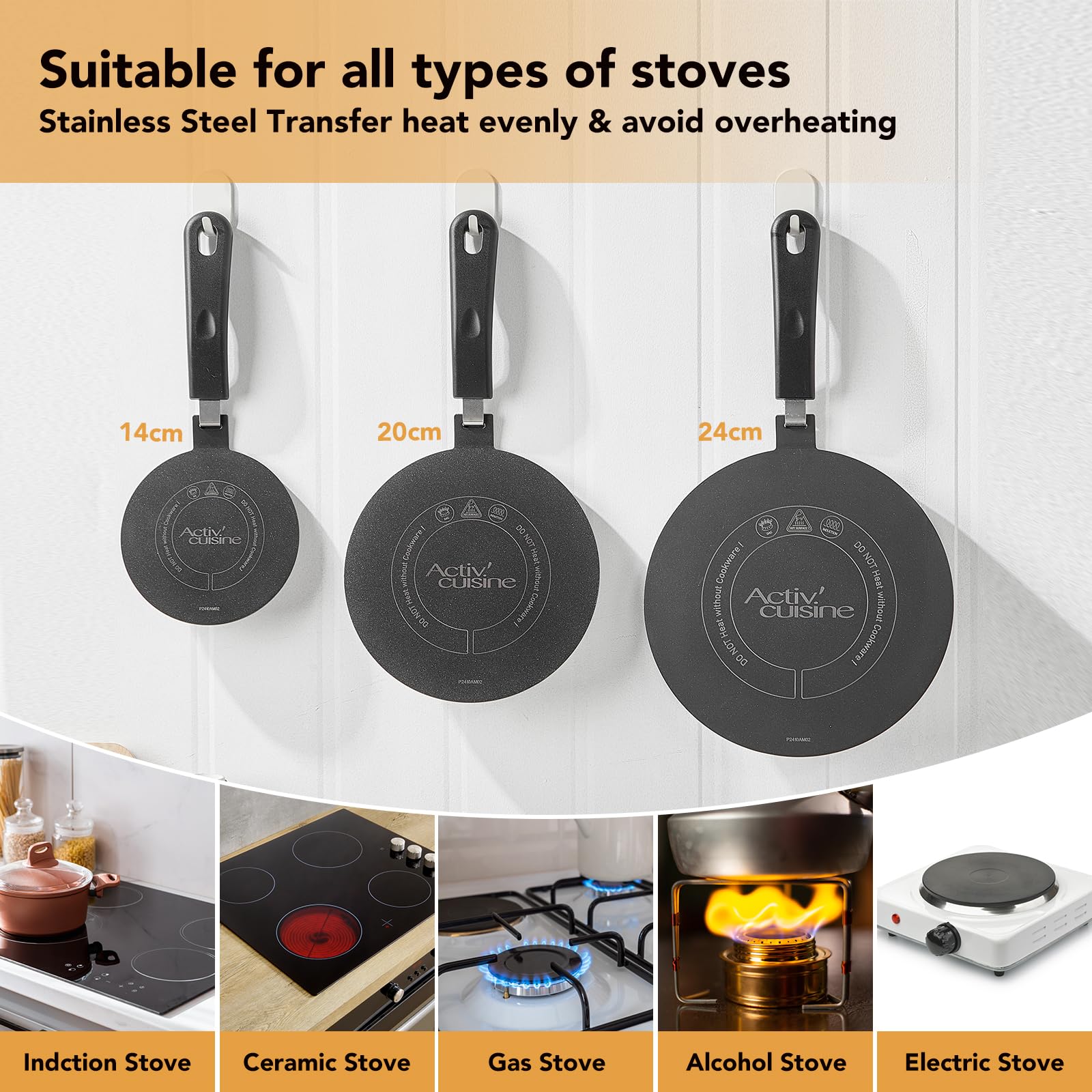 Адаптер за индукционен котлон Activ Cuisine AC-KDBL-14BK Адаптер за индукционен котлон Activ Cuisine AC-KDBL-14BK